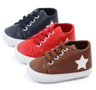 Cute Star&heart PU Casual Sports Toddler New Born Baby Shoes Unisex details