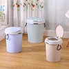 Toilet big or small desk round simple polypropylene plastic trash waste bin with handle