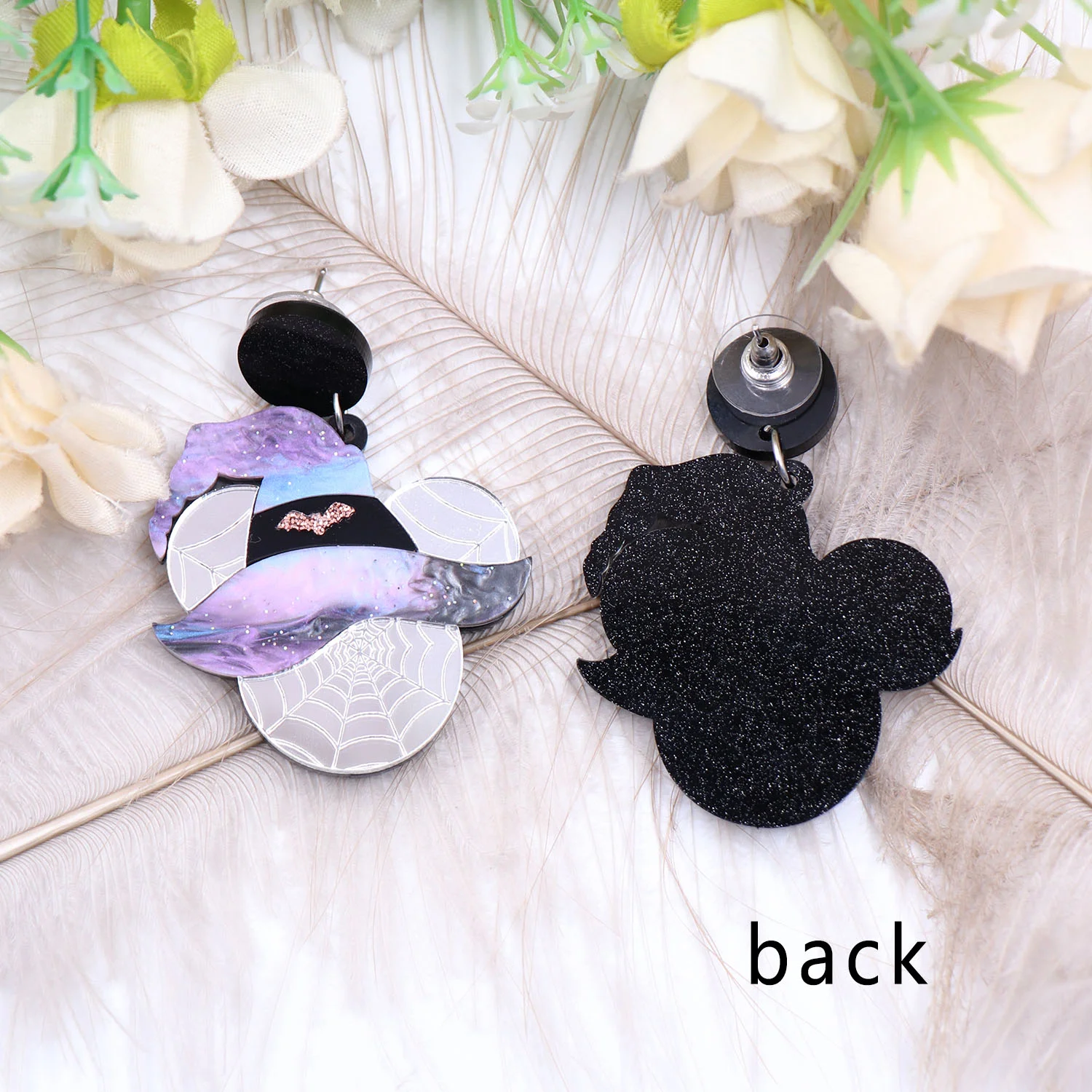 ERS734ER1548 (1pair)New product CN Drop Mouse Witch Hat women's Cute Halloween Acrylic Earrings factory