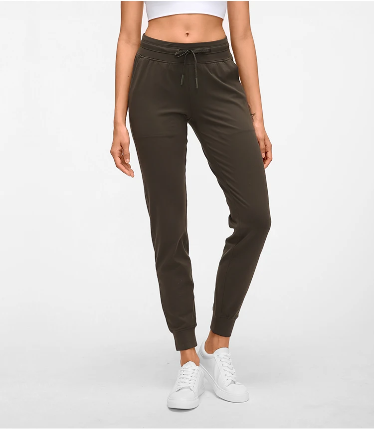 black nylon joggers womens