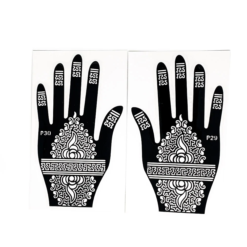 high quality 3 layers reusable henna stencils sticker tattoo airbrush henna tattoo sticker online shopping