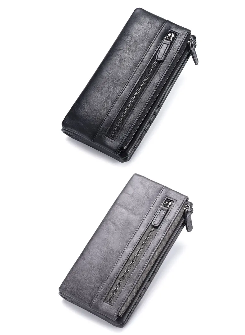 最新的时尚长款钱包男士软皮拉链豪华钱包钱夹皮夹手机包