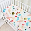 Organic Jersey Cotton Printed Crib Fitted Playard Bassinet Sheet