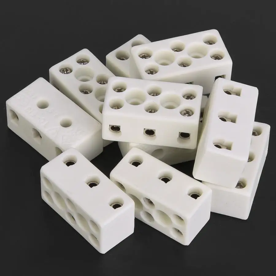 15a 25a 30a 50a 2 Way Ceramic Terminal Block  Porcelain Connector 2 