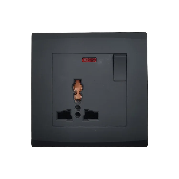 VNX High Quality Electrical Wall Socket UK Standard Black Panel 45A Cooker Unit Switch Light Wall Switches Home Use