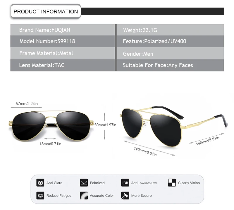 Caixa Para Oculos 2020 New Fashion Mirror Men Pilot Sunglasses Polarized