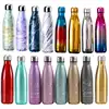 Custom OEM Printed Luxury Funky ECO Friendly Thermal Deluxe Round Thermos Vaccum 304 Stainless Steel Water Bottle Flask