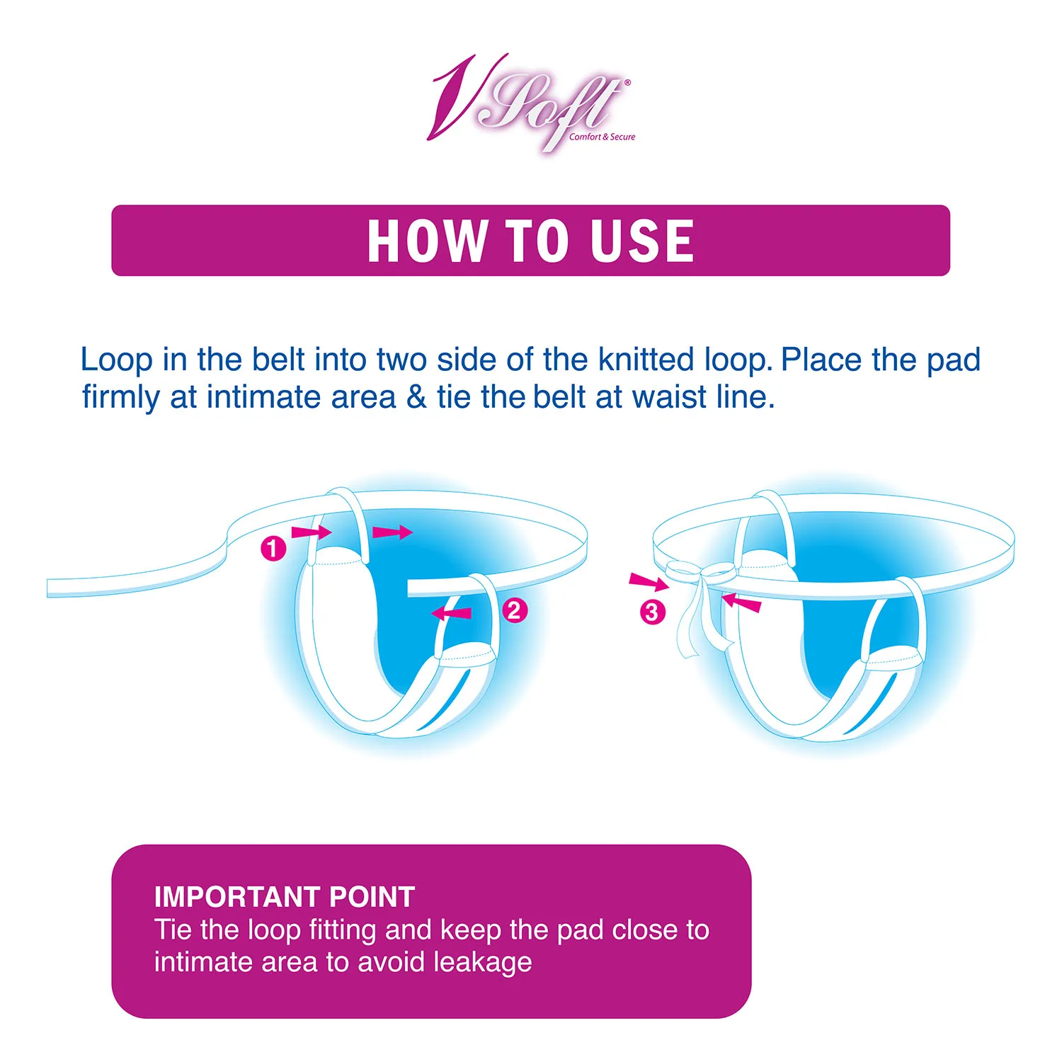 Vsoft Sanitary Napkin Loop Wingless And Disposable Sanitary Napkin Used