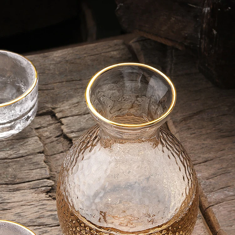 Japanese Style Gold Rim Sake Glass Japan Frosted Sake Cup Custom Sake