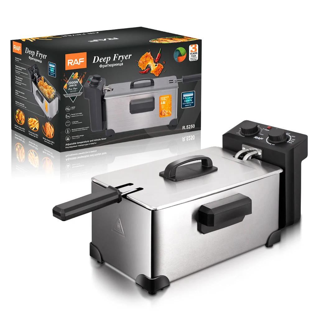 3 Liter 2000w Sectional Temperature Control Antiscalding Design Electrical Deep Fryer Buy 3
