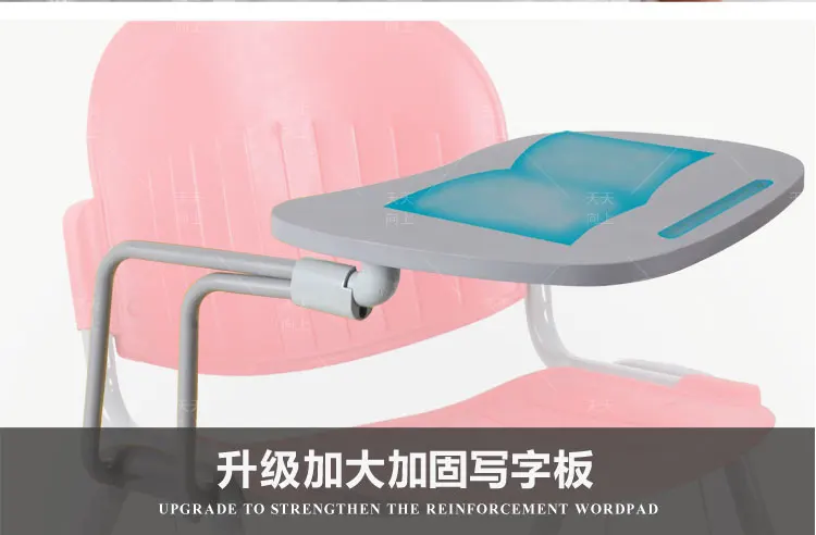 4 Leg School Chair with Writing Pad Molded Plastic Tablet Chair Solid Steel Class Room Chairs