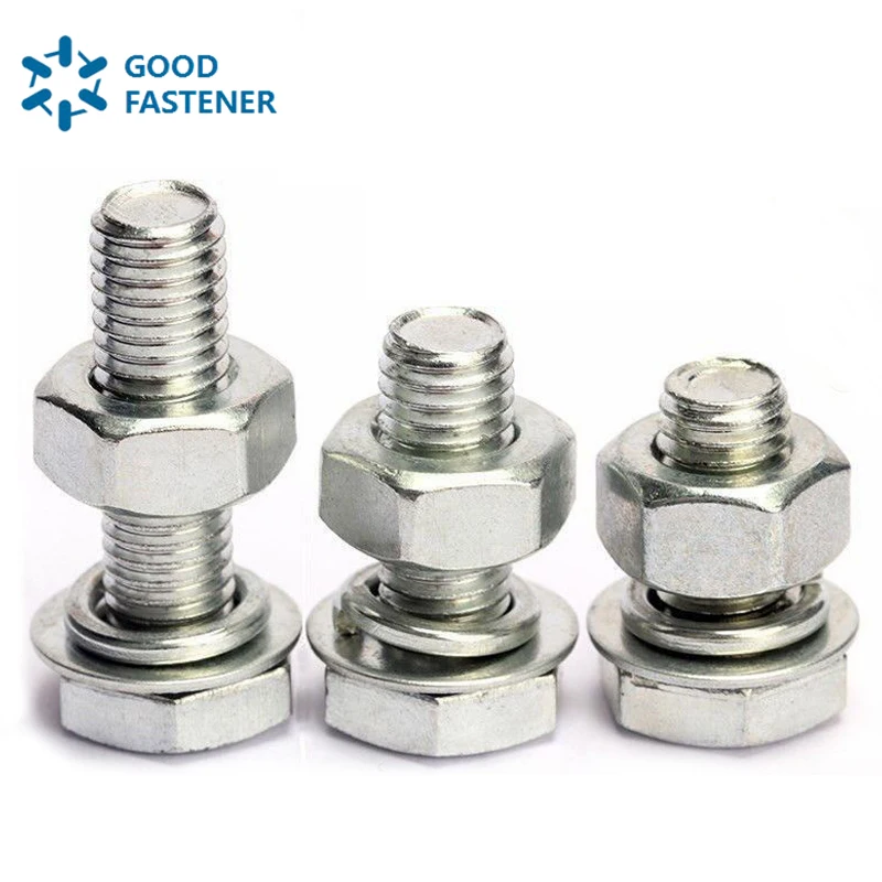 
China suppliers manufacturing price size galvanize grade 8.8 hex bolt nut set stainless steel different types of bolts and nuts 
