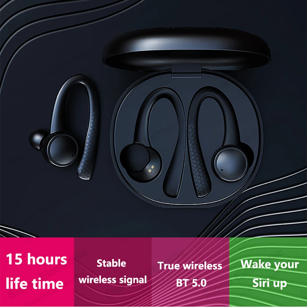 T7 pro Mini TWS 5.0 Wireless Earphone headphones Sport Headset Business Ear Hook earpiece earbuds With charging box - ANKUX.COM