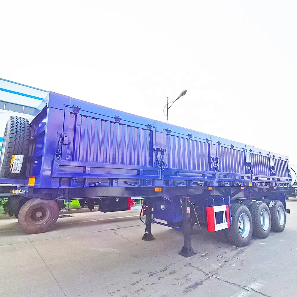 3 Axle 45 Ton Hydraulic Side Dump Tipper Semi Trailer - Buy 3 Axle Side ...