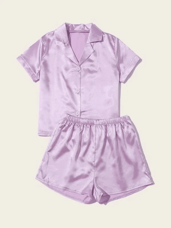 Hot Sale New Design Pink Baby Summer Children Silk Satin Pajamas Set ...