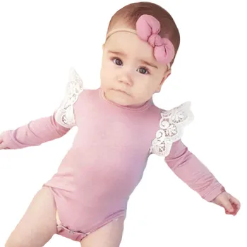 long sleeve lace baby onesie