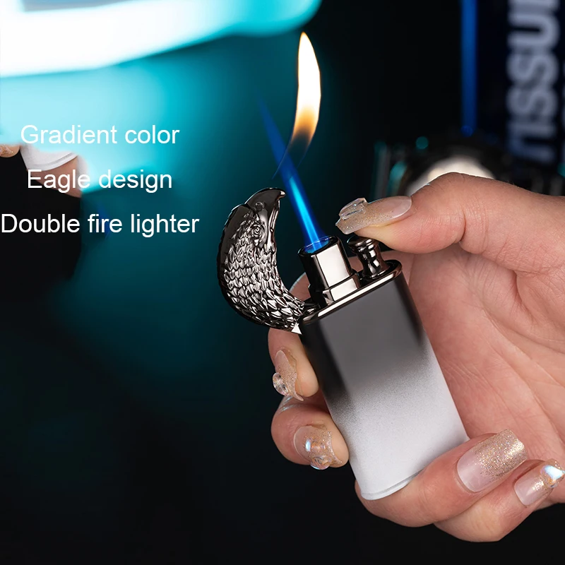 New Hot Sale Embossed Eagle Double Fire Custom Logo Lighter Torch