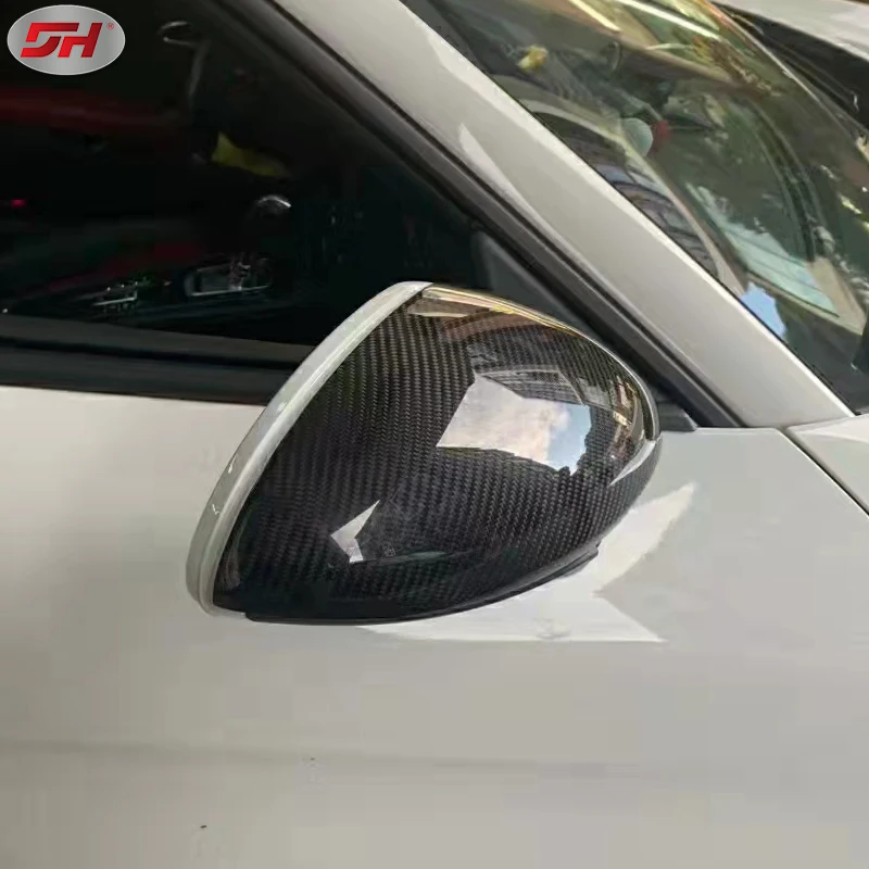 RHD paste carbon fiber mirror cover mirror case side mirror house for 718 2016-up 982 (right-hand drive)