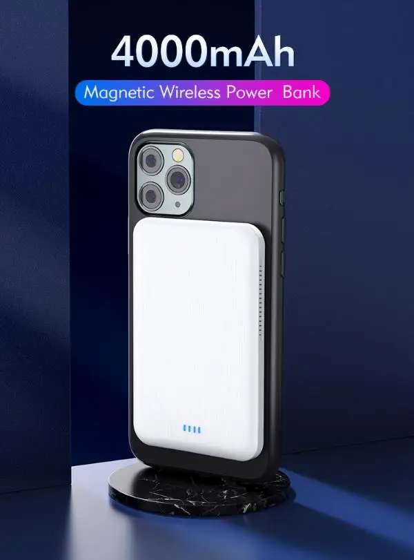 15W 20W 2 in 1 portable magnetic wireless charger power bank ultra-thin qi wireless charging powerbank for i Phone12 Samsung - ANKUX.COM