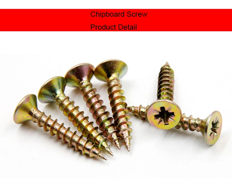 Tianjin Din 7962 Yellow Color Zinc Plated High Quality Chipboard Screw ...