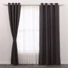 no MOQ window linen look retro curtain set with attached valance
