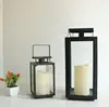 Two models black square with handles cheap metal led lantern