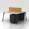 High Quality Standard size Modular Desk System Metal Legs Office Table for 2 person