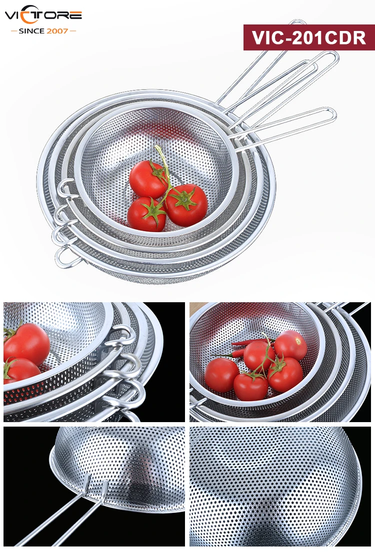 Sink Comer Colander Stainless Steel Fine Mesh Strainer Food Kitchen ...