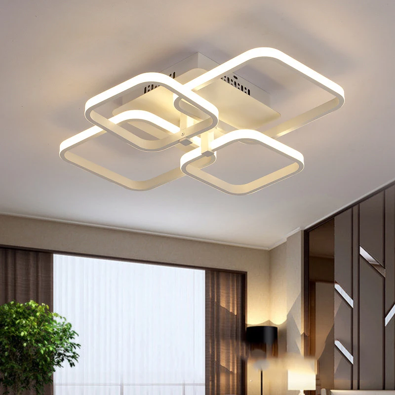 LED modern ceiling light acrylic art pendant 4 heads 36W 220V dimmable room decoration