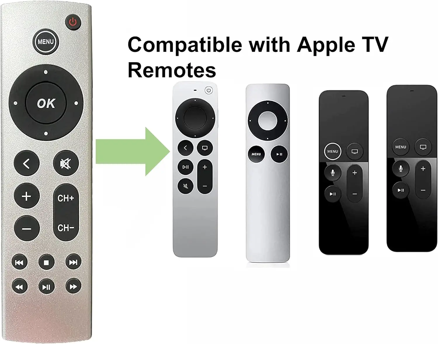 New Universal Replacement Remote Fit For Apple Tv 4k/ Gen 1 2 3 4/ Hd ...