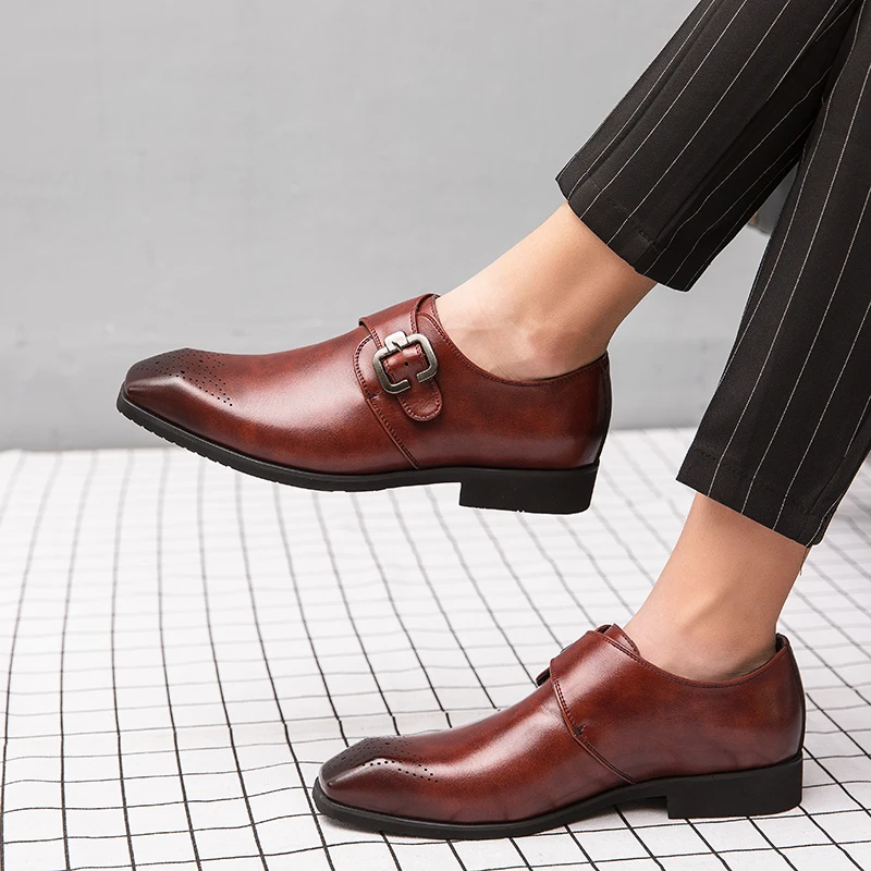 Fashion Men Italian Formal Oxford Shoes Mens Brand Genuine Leather