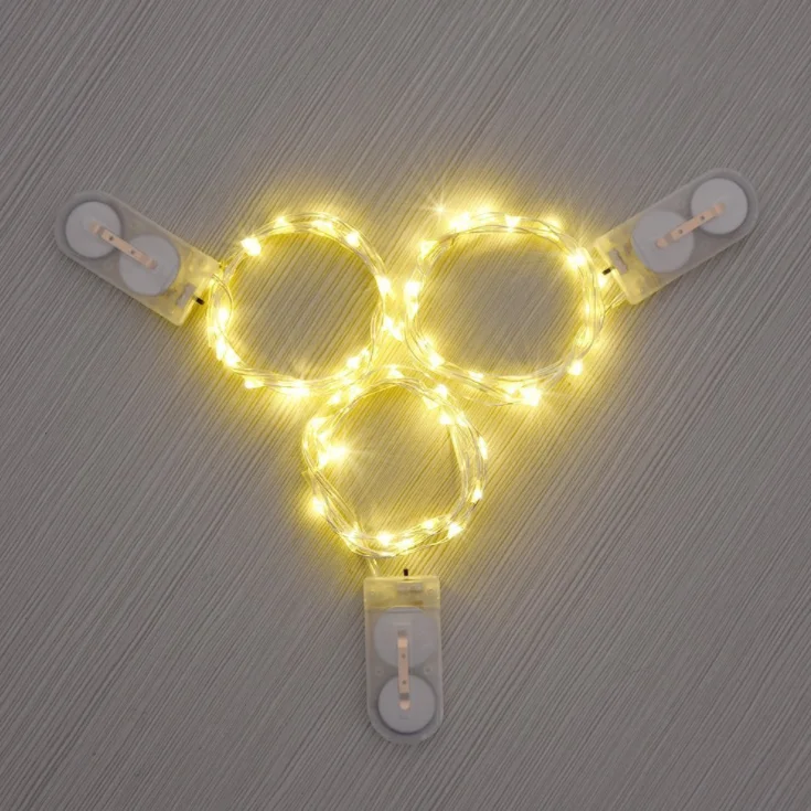 high quality decoration single mini led string light for crafts button battery operated mini copper wire LED fairy string lights