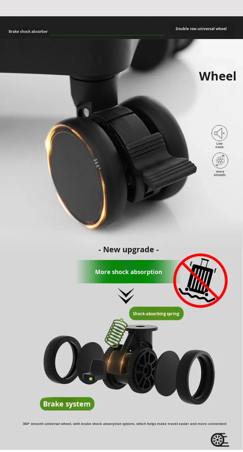 20 Inch Durable ABS+PC Frame Modern Fashionable Suitcase Carry on Luggage TSA Lock Dual Front Opening Silent 360 Degree Wheels manufacture