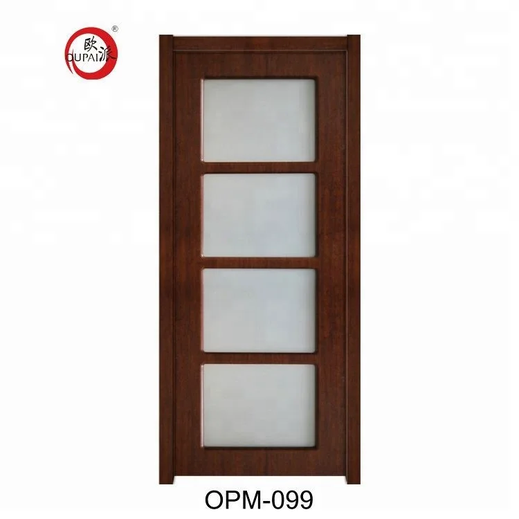 Новейший дизайн ПВХ дверной рамы комплект деревянная дверь с стеклом