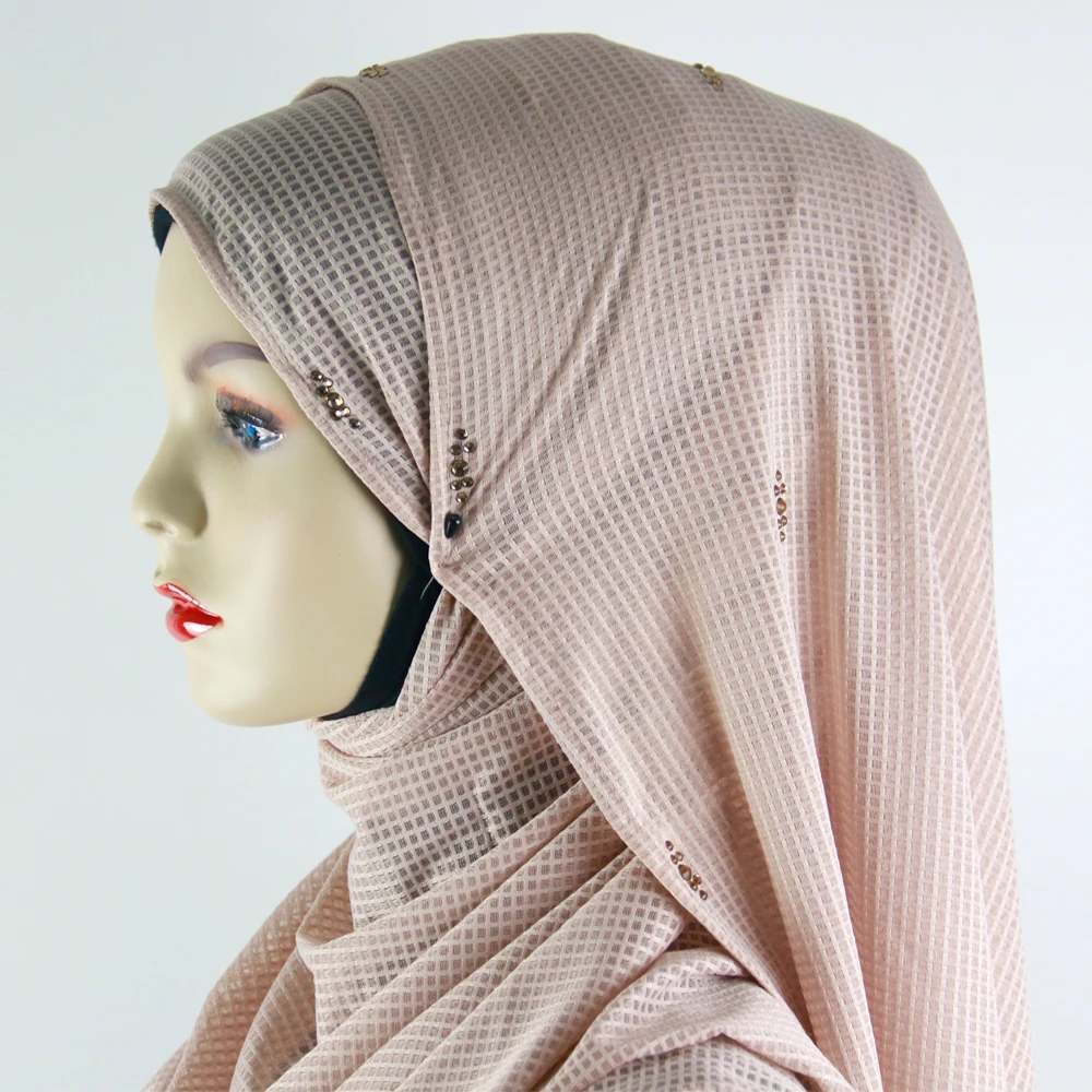 畅销薄条纹杜拜头巾裹身阿拉伯穆斯林针织头巾披肩 - buy angel scarf