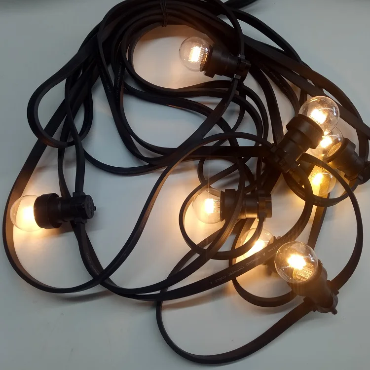 IP65 E27 B22 socket flat cable connector waterproof string festoon lights led,festoon lighting 50m 100m