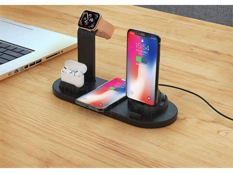 10W 4 in 1 wireless charger,mobile phone charging dock station / watch charging stand / headphone charging base for AirPods Pro