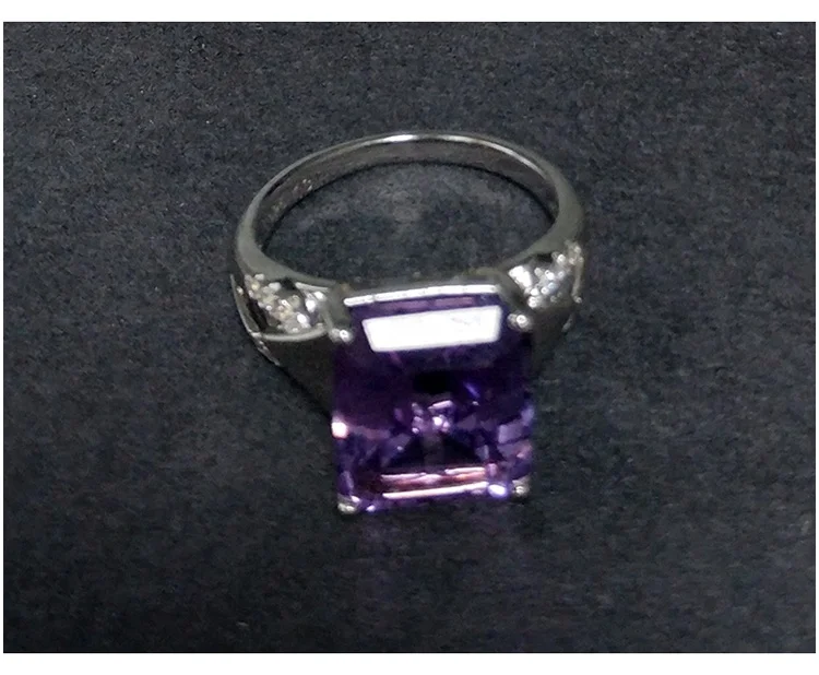product-Big Stone Good Adornment Silver Mens Purple Gemstone Rings-BEYALY-img-1