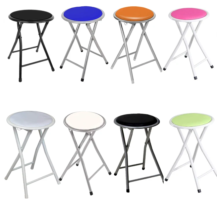 Cheap Round Folding Stool With Pvc Padded Seat Buy Folding Stool