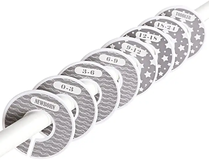 Amazon Hot Sale Round Clothing Dividers Rack Size Closet Dividers White