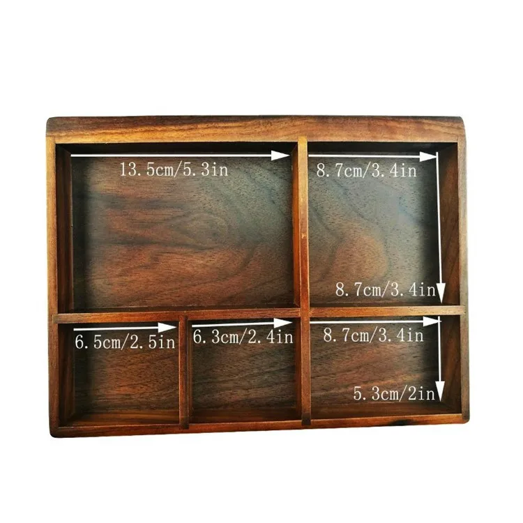 wooden trays with handles and dividers