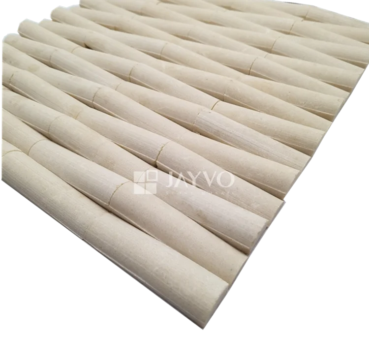 Finger Tile Vaulted Marble Mosaic Beige Yellow Color 3D Marble Mosaic Tiles Bathroom tiles walls and floors