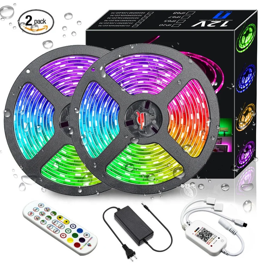 NEW Bluetooth LED Strip Light 5050 RGB Flexible Ribbon Fita Sync With Music LED Tape 5M 10M 15M 20M LED Strip Bluetooth