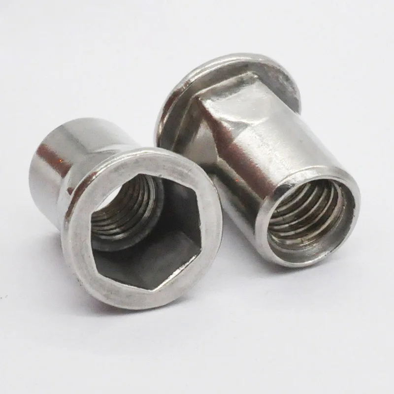 M4 M5 M6 M8 M10 Stainless Steel Flat Head Half Hex Body Open End Blind Rivet Nut Buy M6 Hex