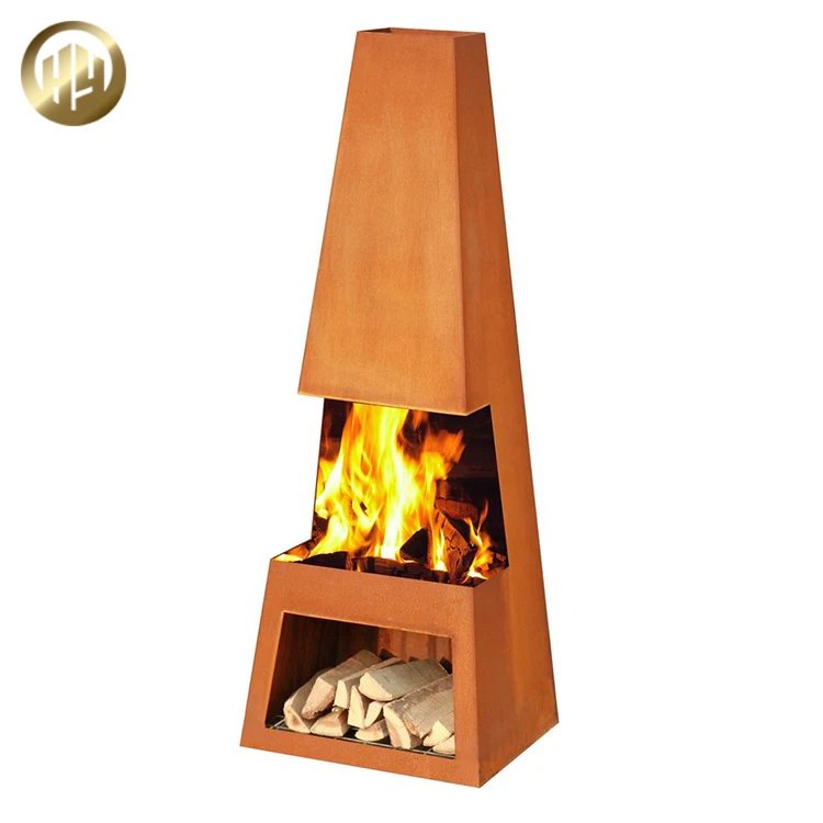 Wood Storage Corten Steel Welding Metal Rusty Barbeceu Heating Firewood ...