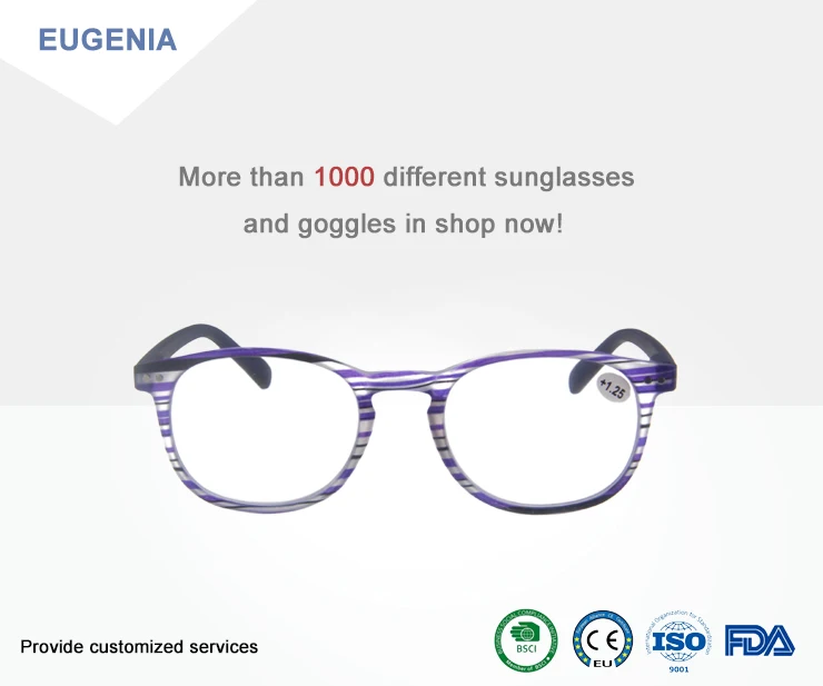 EUGENIA Cheap Plastic Round Pattern Reading Glasses
