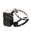 14MM Cube Mini Dice Shape Casino Gifts Souvenir Zinc Alloy Wholesale Metal Dice Keyring