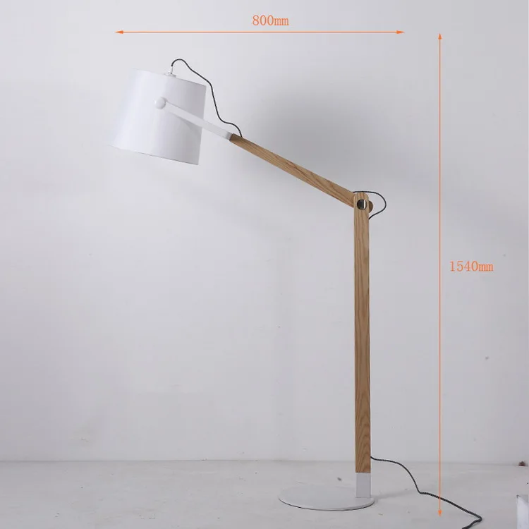 2020 China New Arrival Industry Iron Lampshade Modern Lamp Wooden Adjustable Unique Floor Lighting For Hotel Home