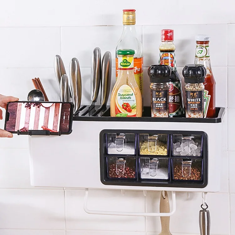 Multifunctional Spice Box Rack Seasoning Bottle Storage Box Kitchen Organizer