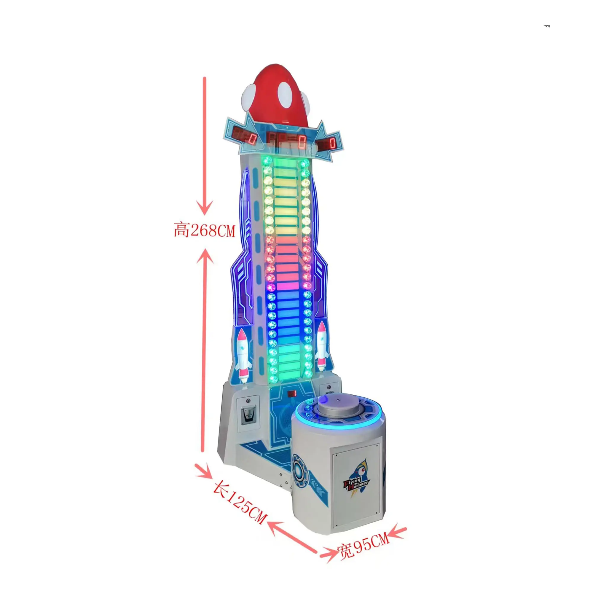 RaiseFun Metal Arcade Machine Coin-Operated Hammer Slam Strength Games with Ticket Redemption for Amusement Parks supplier